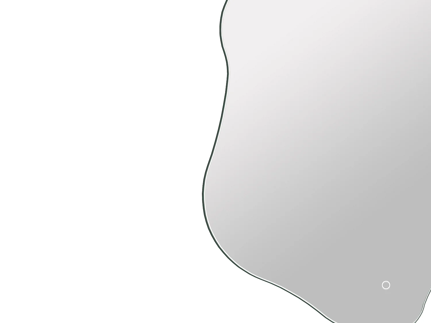 Miroir de salle de bain lumineux organique anti-buée avec bouton tactile - 54 x 100 cm - MERANDIA