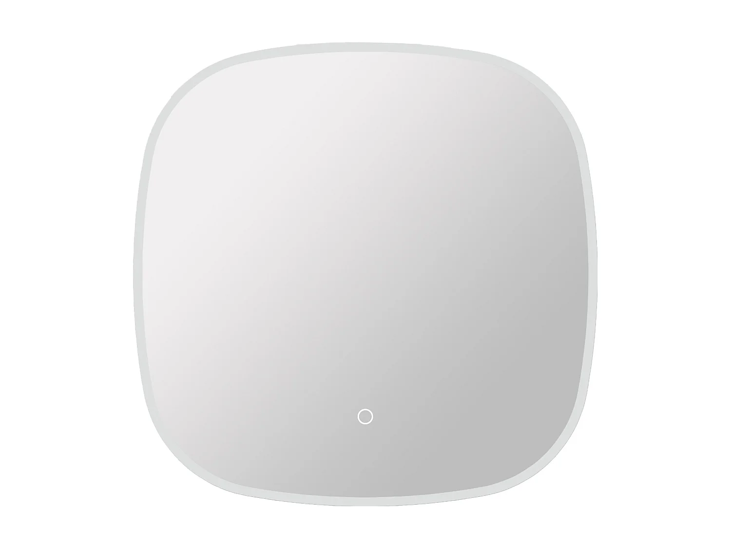 Miroir de salle de bain lumineux carré anti-buée avec bouton tactile - 60 x 60 cm - ANOLIVA