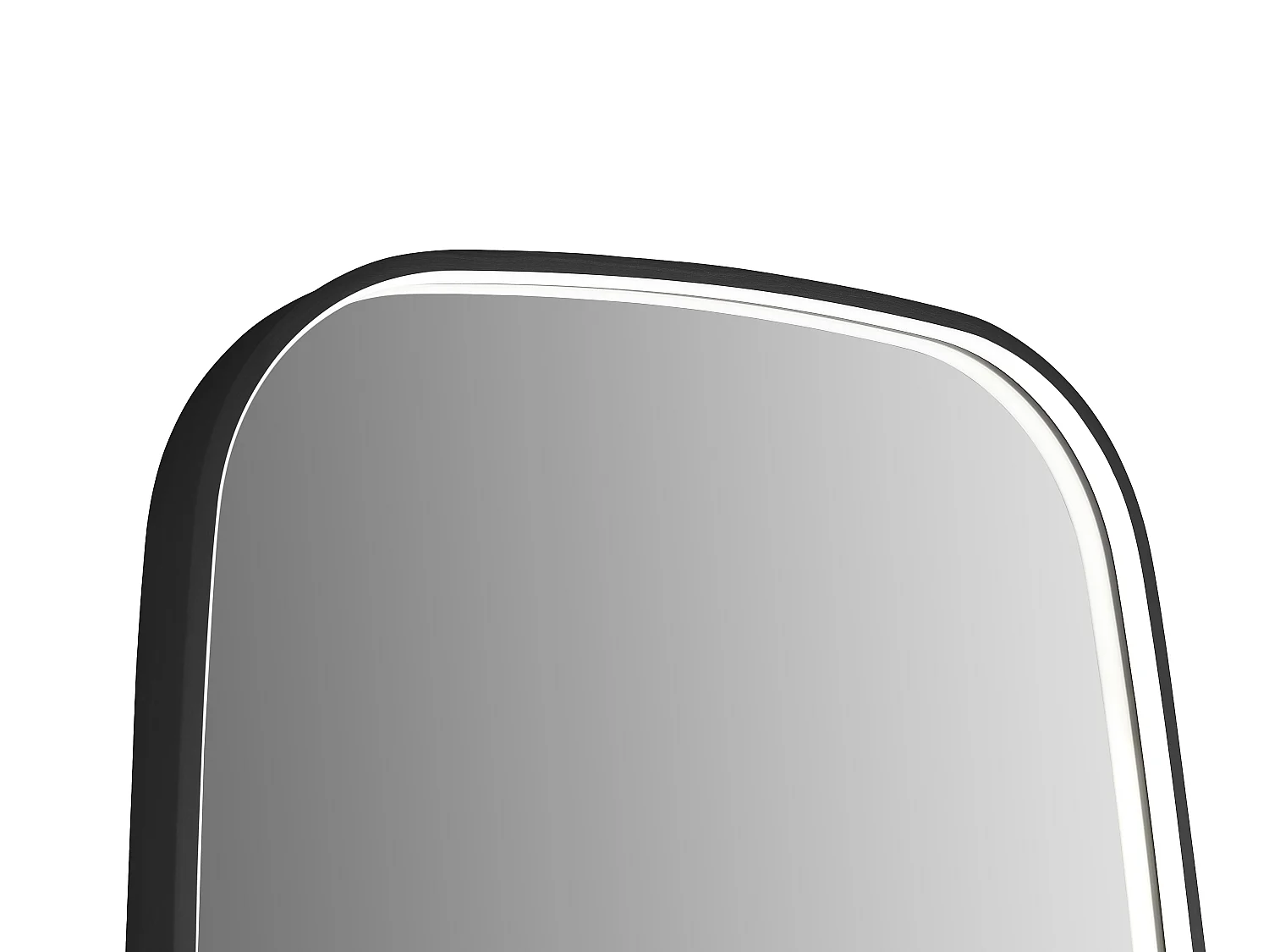 Miroir de salle de bain lumineux rectangulaire anti-buée avec bouton tactile - Contour noir mat - 60 x 80 cm - RISOLINA