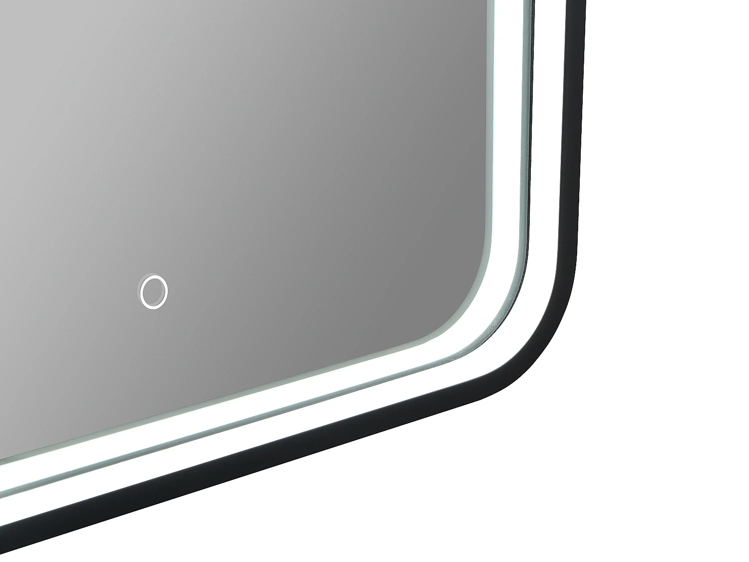 Miroir de salle de bain lumineux en arche anti-buée avec bouton tactile - Contour noir mat - 50 x 90 cm - VIANORIA