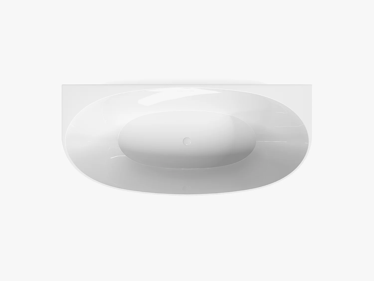 Vasca da bagno semi-freestanding bianca 252L 170 x 80 x 58 cm Acrilico - AMOSARI