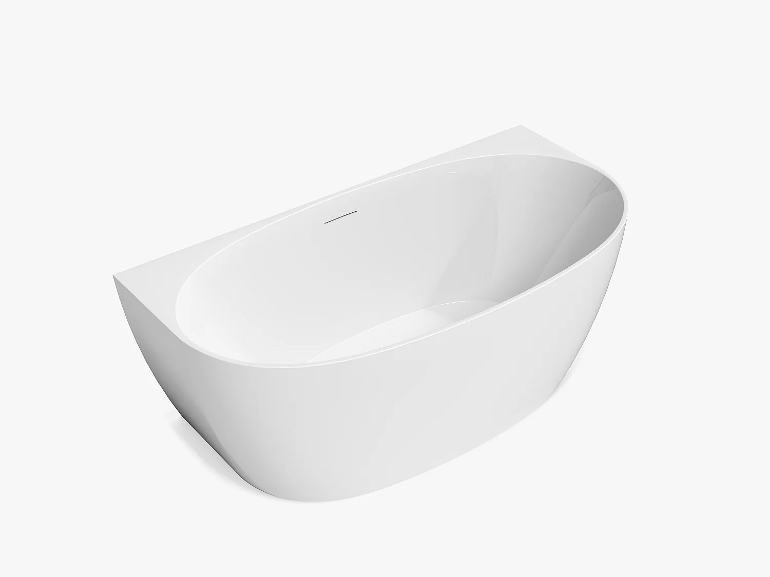 Vasca da bagno semi-freestanding bianca 203L 150 x 72 x 58 cm Acrilico - AMOSARI