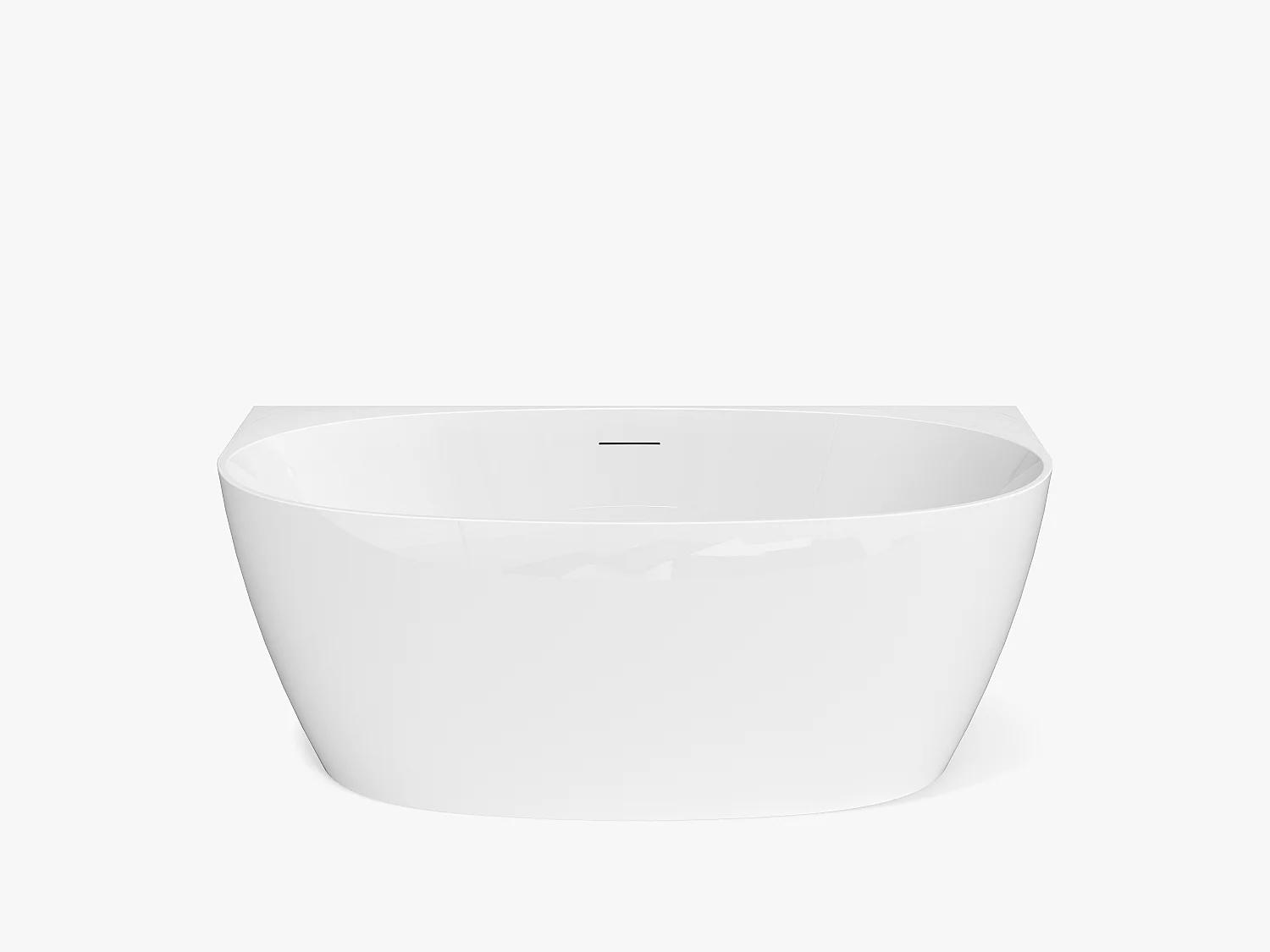 Vasca da bagno semi-freestanding bianca 203L 150 x 72 x 58 cm Acrilico - AMOSARI