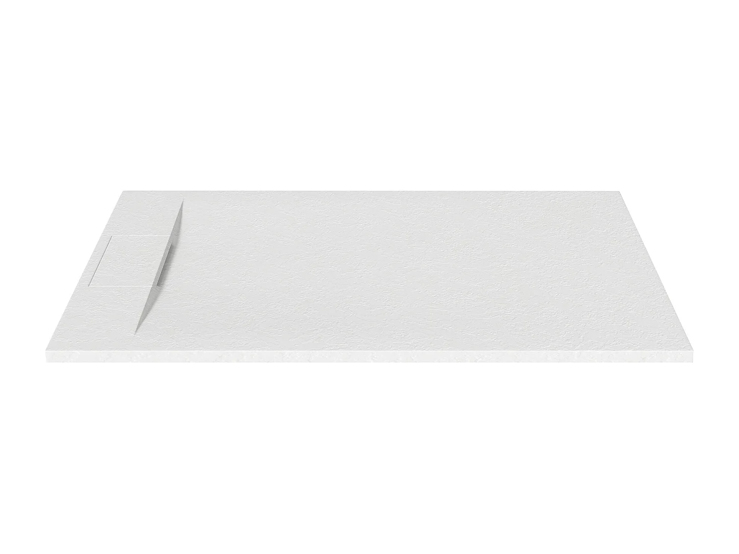 Receveur extra-plat à poser ou à encastrer recoupable en résine SMC - Blanc mat - 140 x 90 cm - TARPOSA