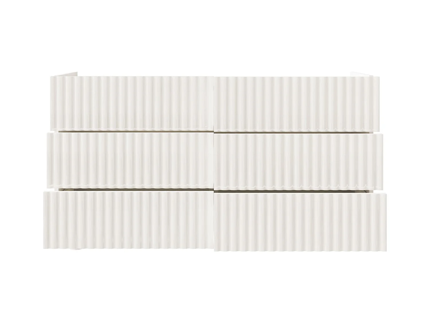 Commode avec six tiroirs – blanc brillant – 147 cm – FIORRA