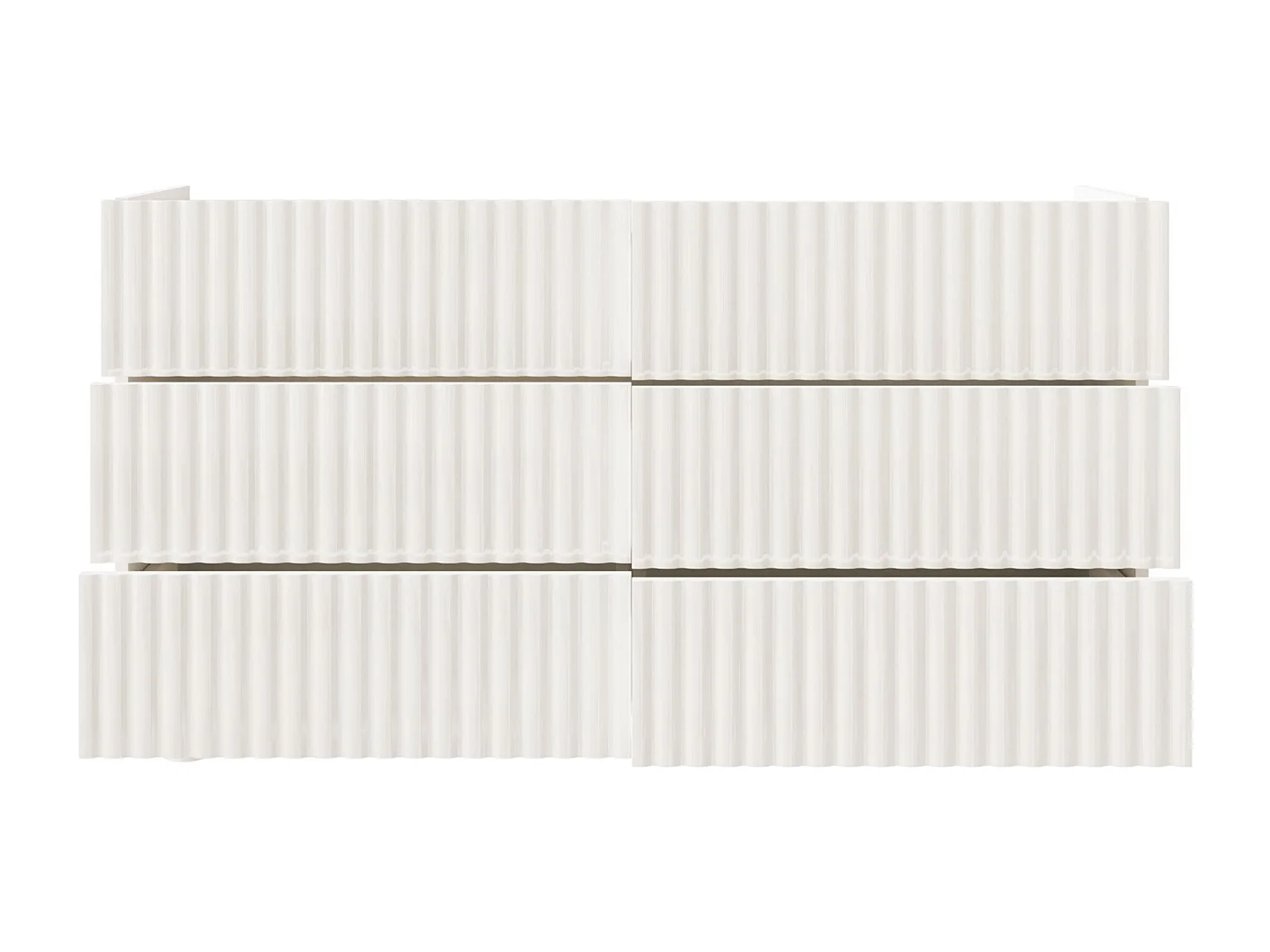 Commode avec six tiroirs – blanc brillant – 147 cm – FIORRA