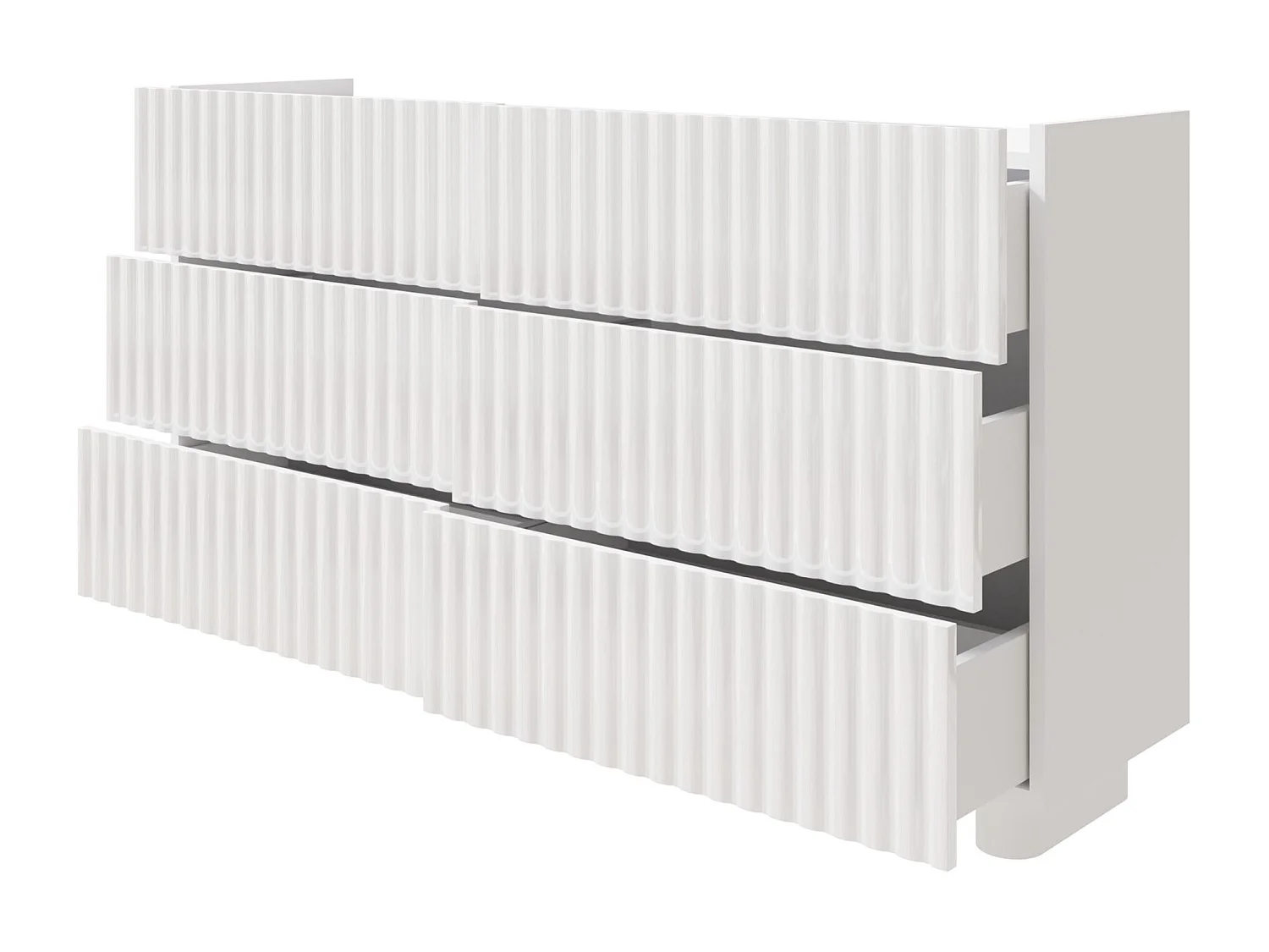 Commode avec six tiroirs – blanc brillant – 147 cm – FIORRA