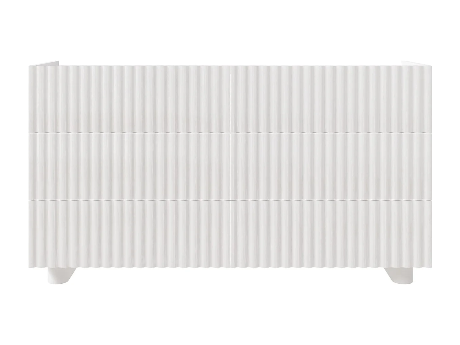 Commode avec six tiroirs – blanc brillant – 147 cm – FIORRA