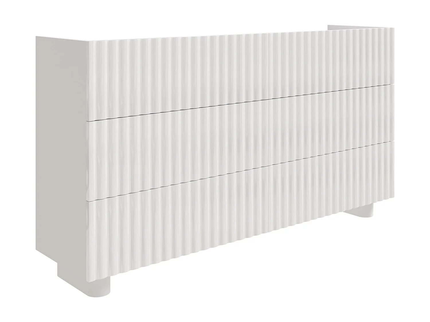 Commode avec six tiroirs – blanc brillant – 147 cm – FIORRA