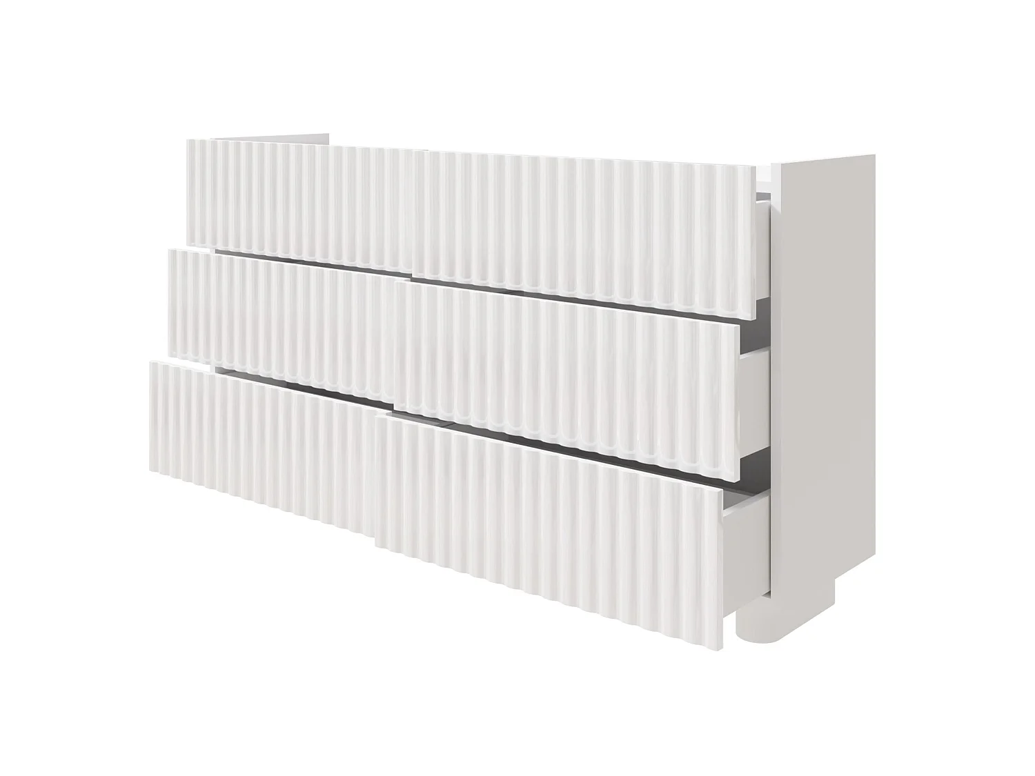 Sideboard mit sechs Schubladen – Weiß Hochglanz – 147 cm – FIORRA