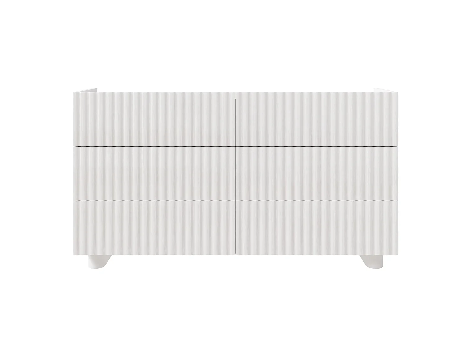 Sideboard mit sechs Schubladen – Weiß Hochglanz – 147 cm – FIORRA