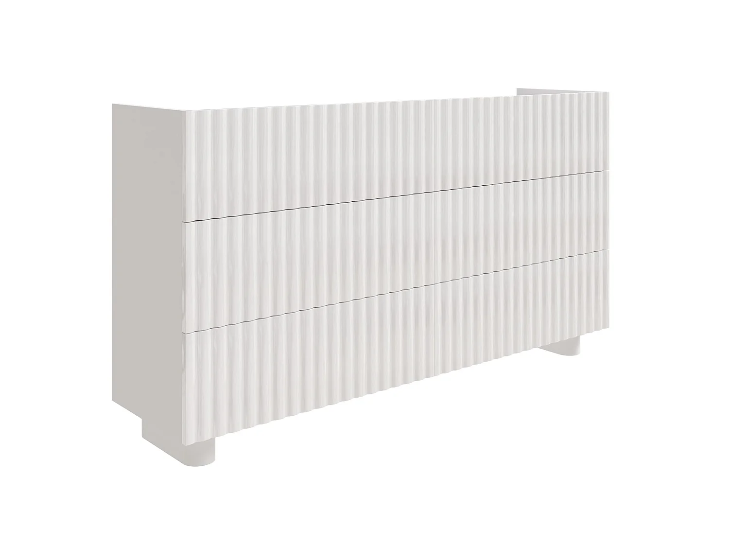 Sideboard mit sechs Schubladen – Weiß Hochglanz – 147 cm – FIORRA