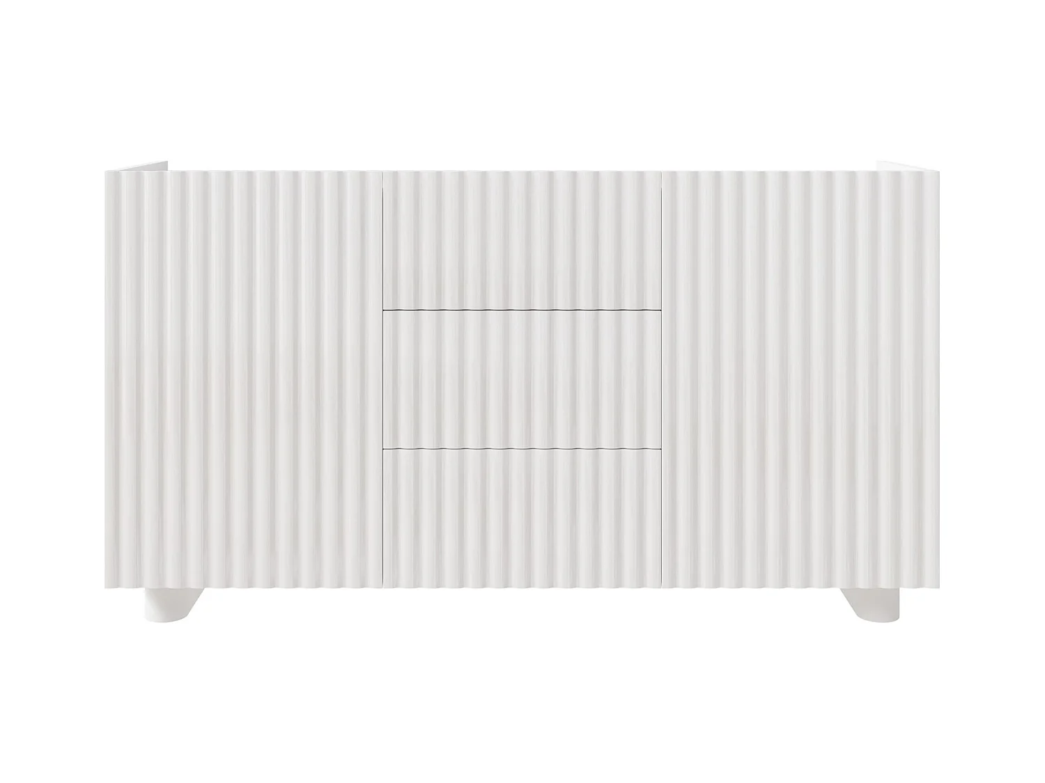 Buffet 2 portes avec trois tiroirs – blanc brillant – 144 cm – FIORRA