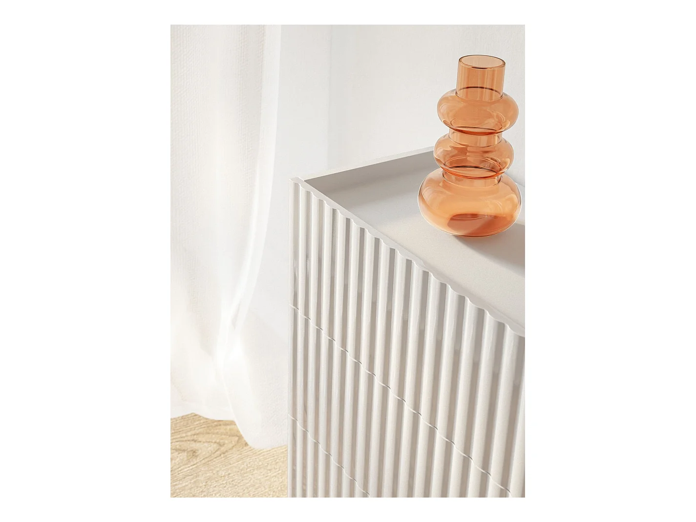 Buffet 3 portes – blanc brillant – 144 cm – FIORRA