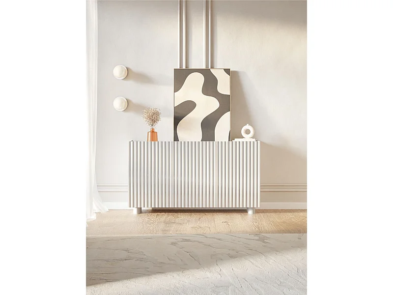 Buffet 3 portes – blanc brillant – 144 cm – FIORRA