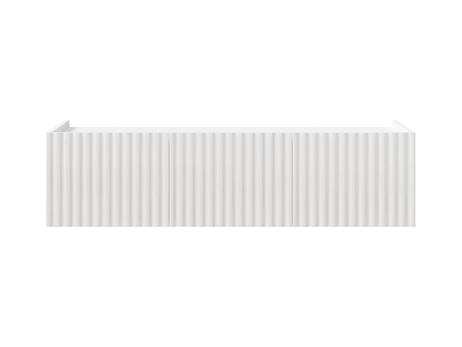 Meuble TV mural 3 portes – blanc brillant – 144 cm – FIORRA
