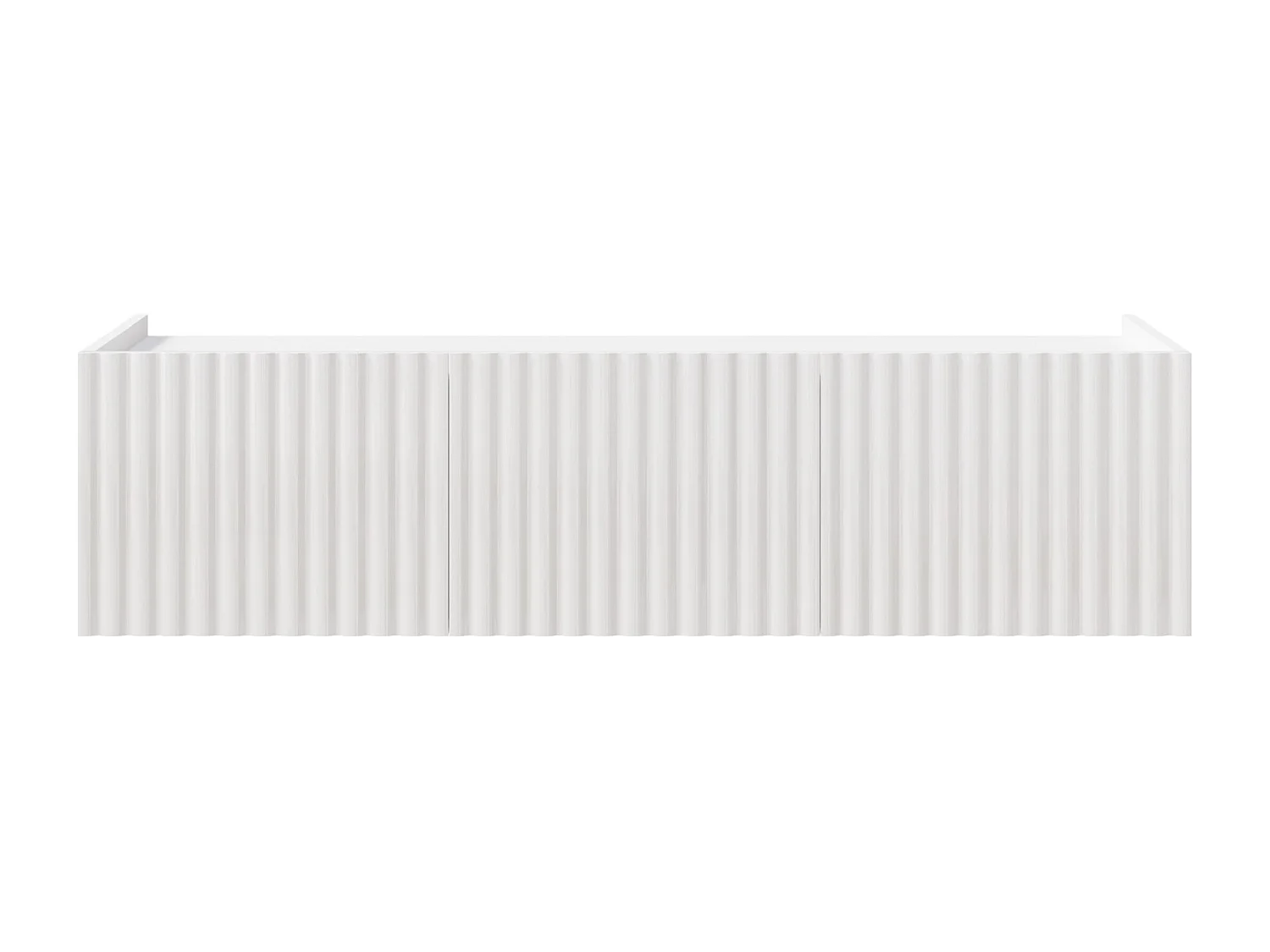 Meuble TV mural 3 portes – blanc brillant – 144 cm – FIORRA