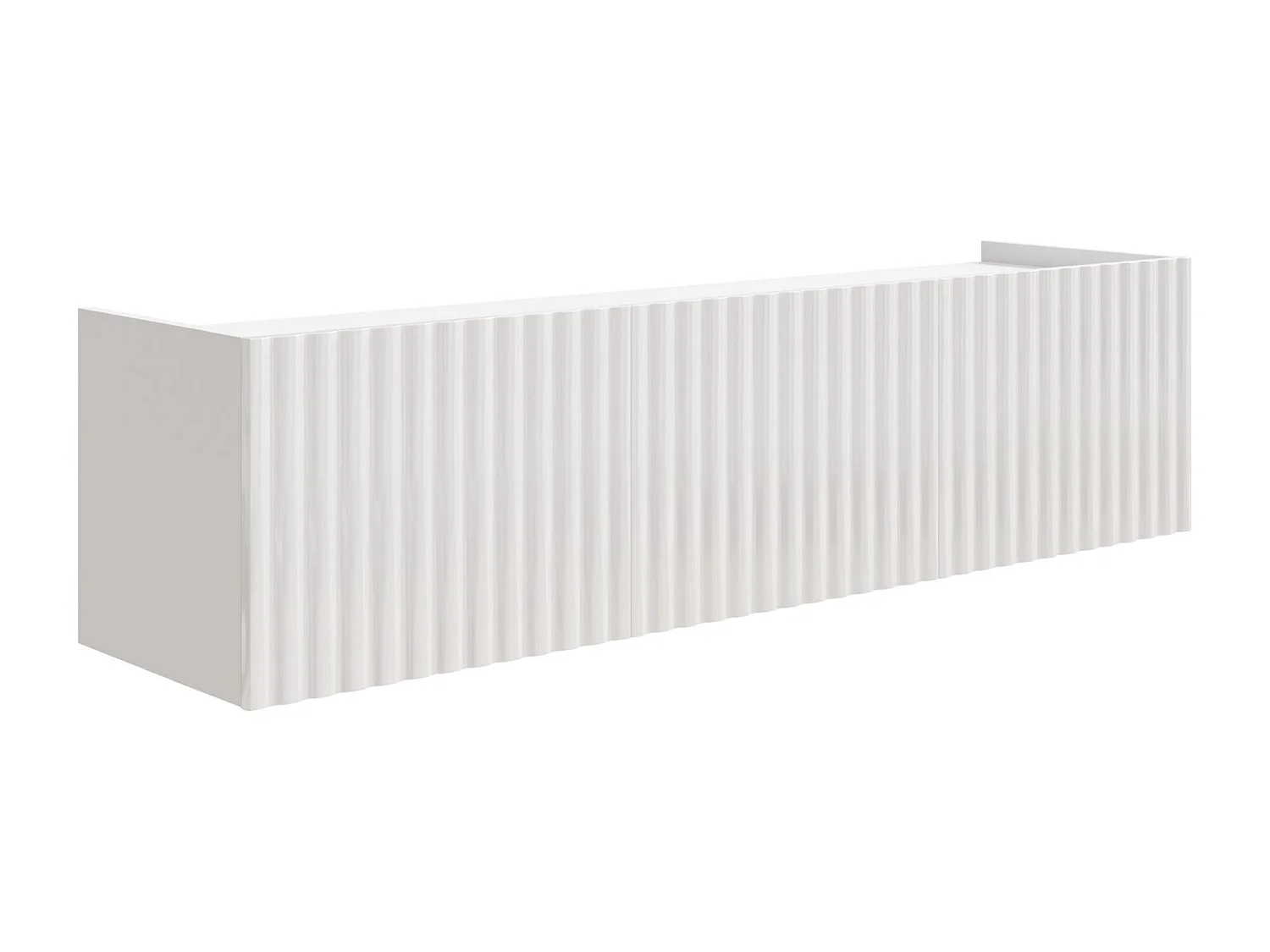 Meuble TV mural 3 portes – blanc brillant – 144 cm – FIORRA