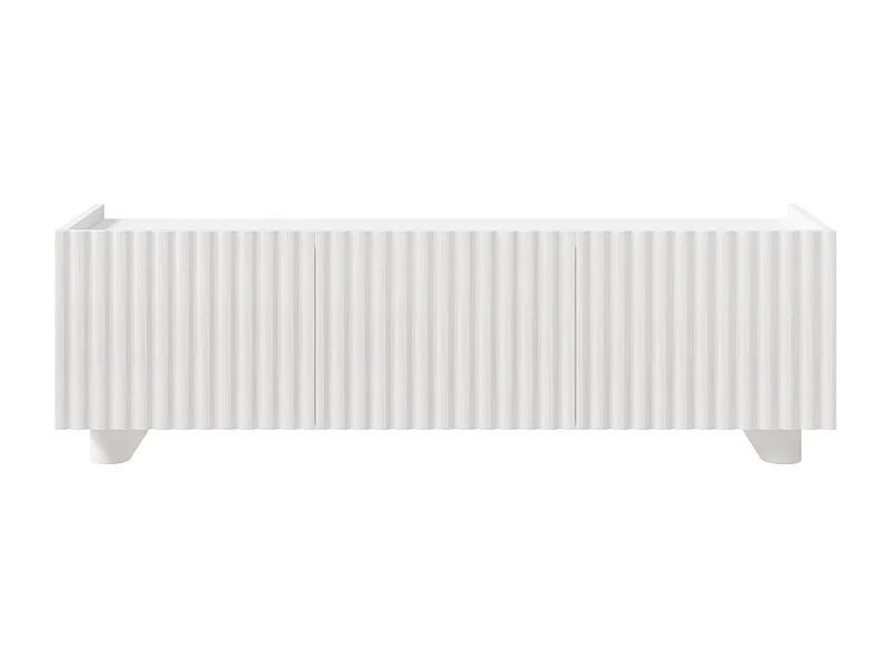 Meuble TV 3 portes – blanc brillant – 144 cm – FIORRA