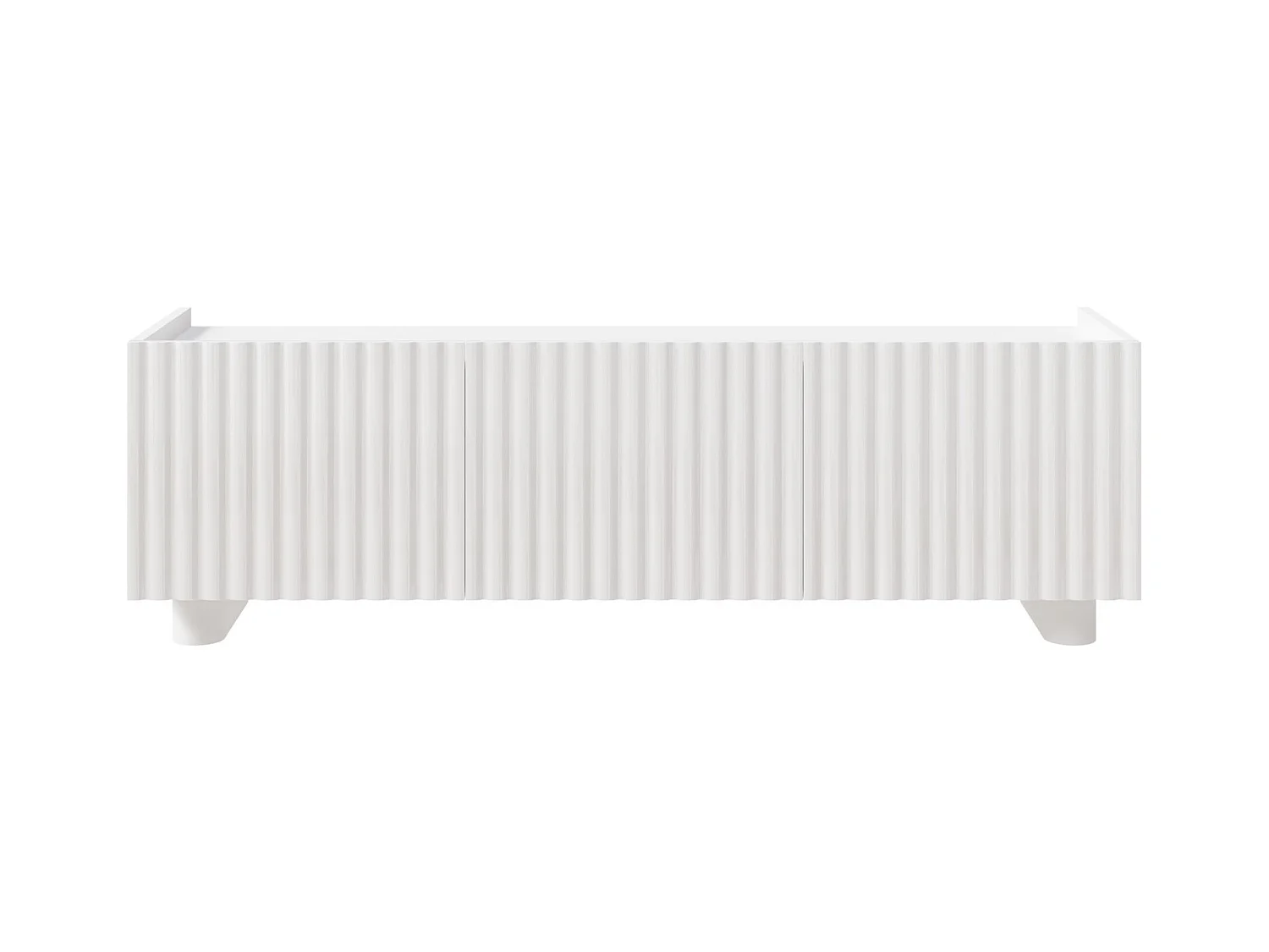 Meuble TV 3 portes – blanc brillant – 144 cm – FIORRA