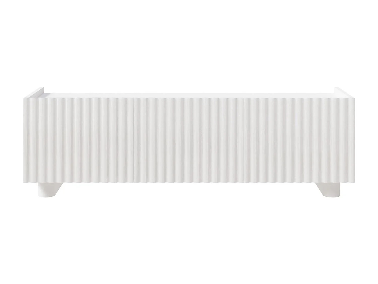 Meuble TV 3 portes – blanc brillant – 144 cm – FIORRA