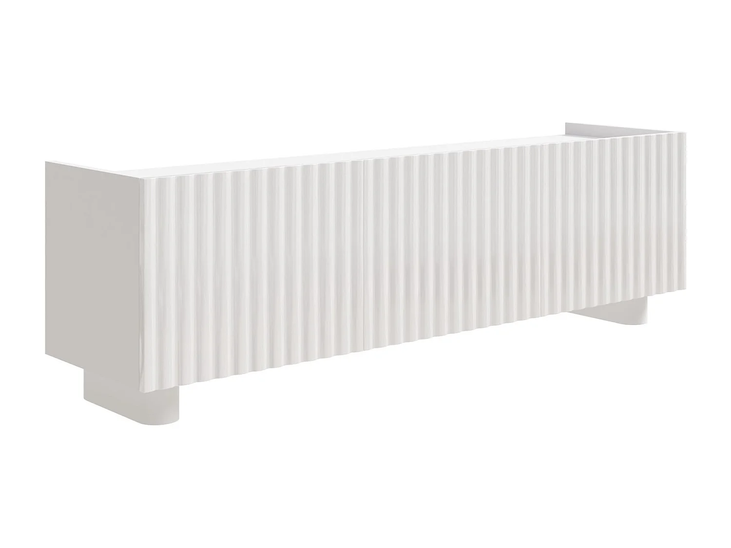 Meuble TV 3 portes – blanc brillant – 144 cm – FIORRA