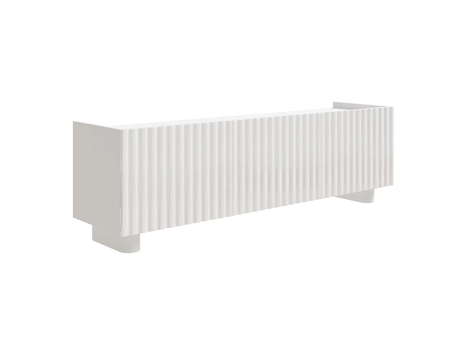Meuble TV 3 portes – blanc brillant – 144 cm – FIORRA