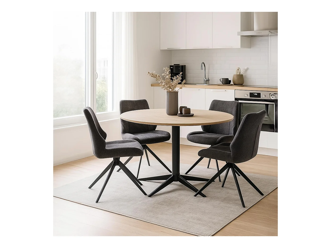 Chaise de salle à manger MCW-O48 (lot de 2),  gris