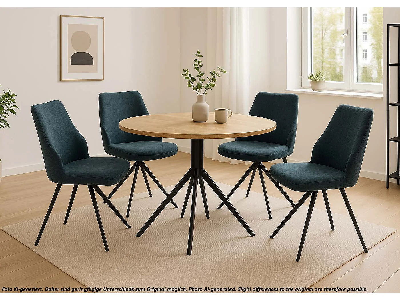 Chaise de salle à manger MCW-O48 (lot de 2),  pétrole-vert