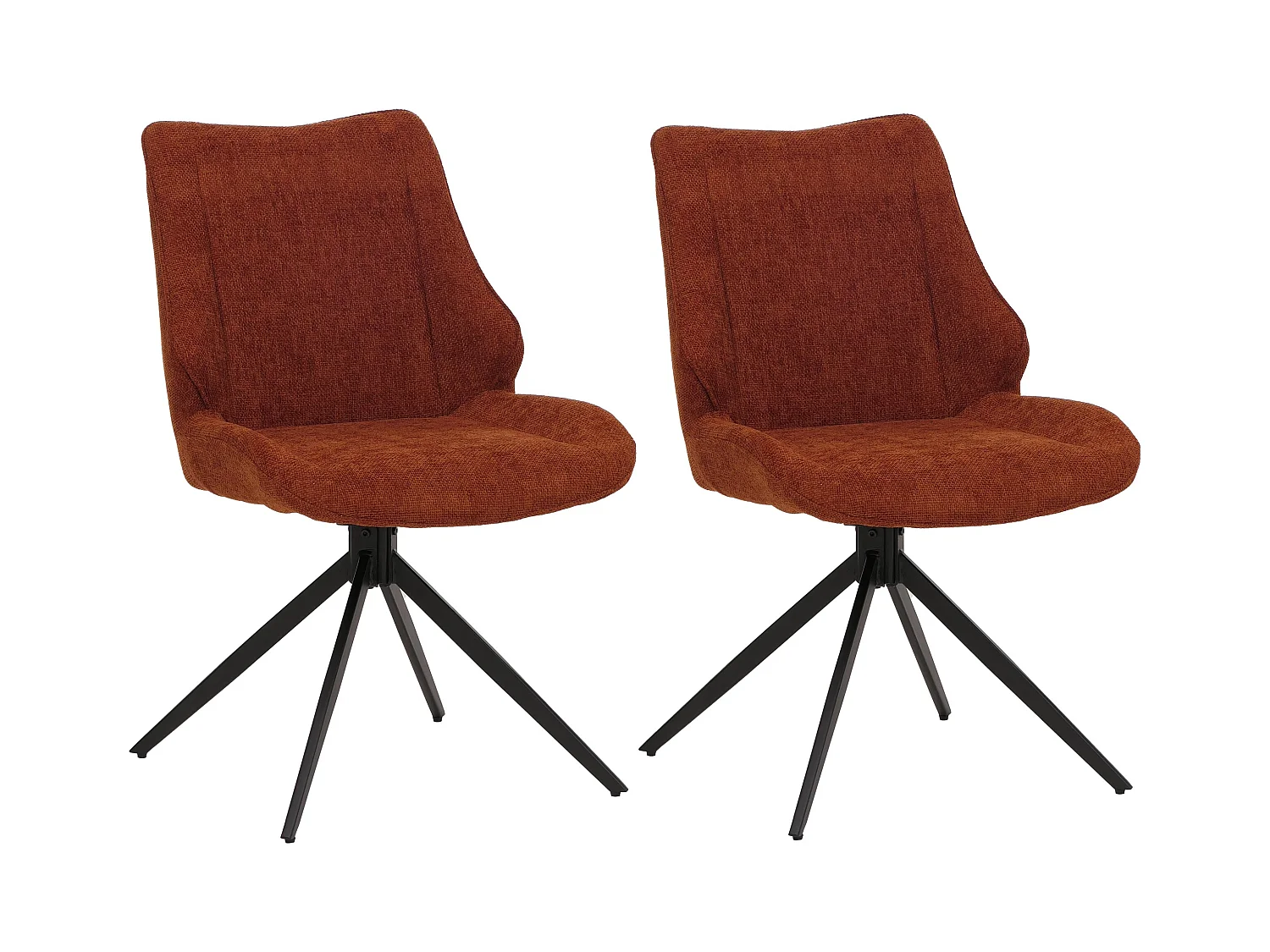 Chaise de salle à manger MCW-O48 (lot de 2),  rouge-brun