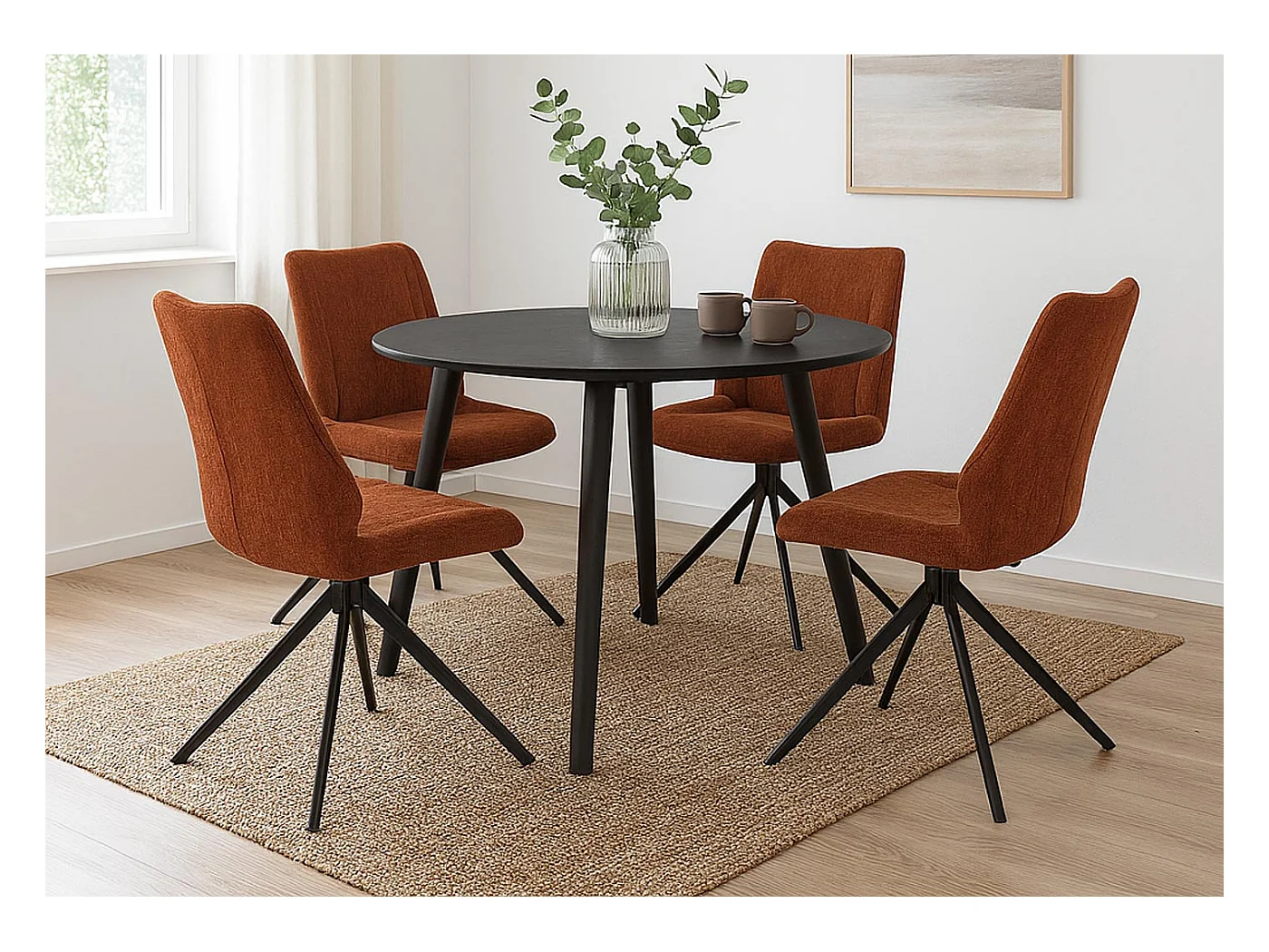 Chaise de salle à manger MCW-O48 (lot de 2),  rouge-brun