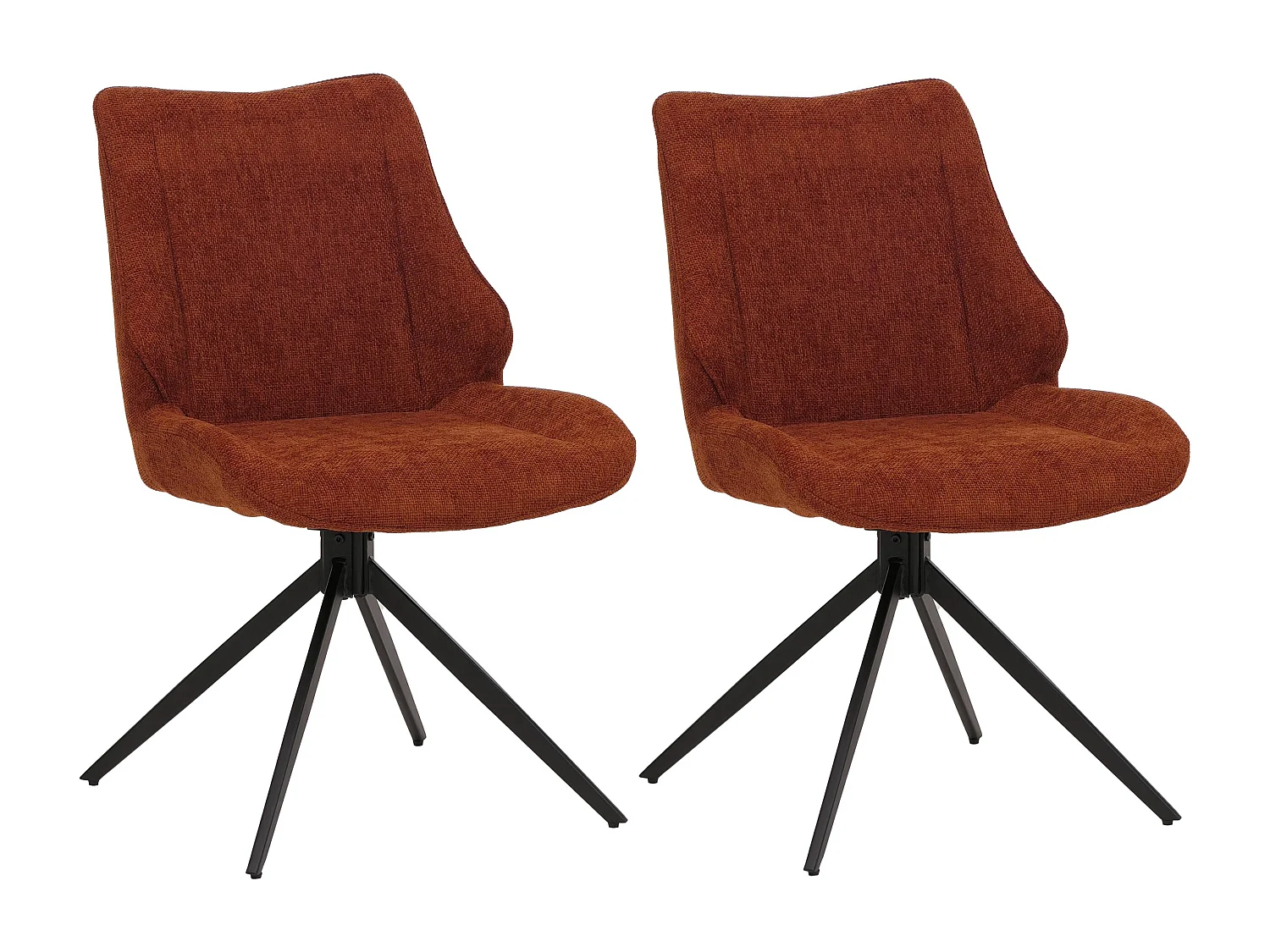 Chaise de salle à manger MCW-O48 (lot de 2),  rouge-brun