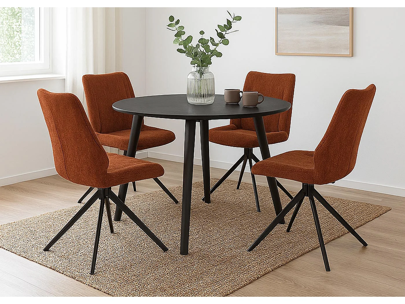 Chaise de salle à manger MCW-O48 (lot de 2),  rouge-brun