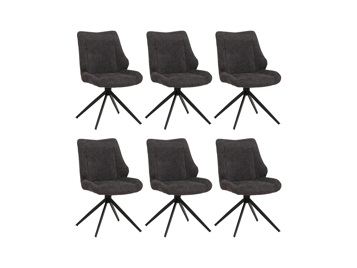 Chaise de salle à manger MCW-O48 (lot de 6),  gris