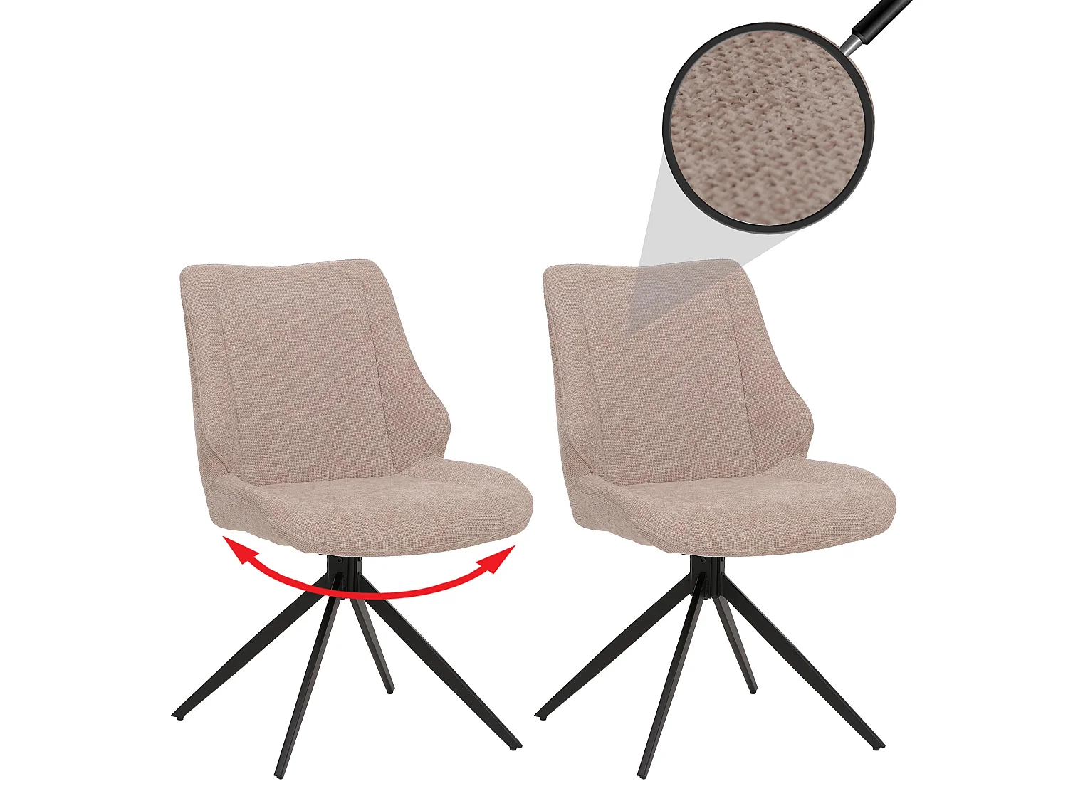Dining chair MCW-O48 (set of 2),  beige
