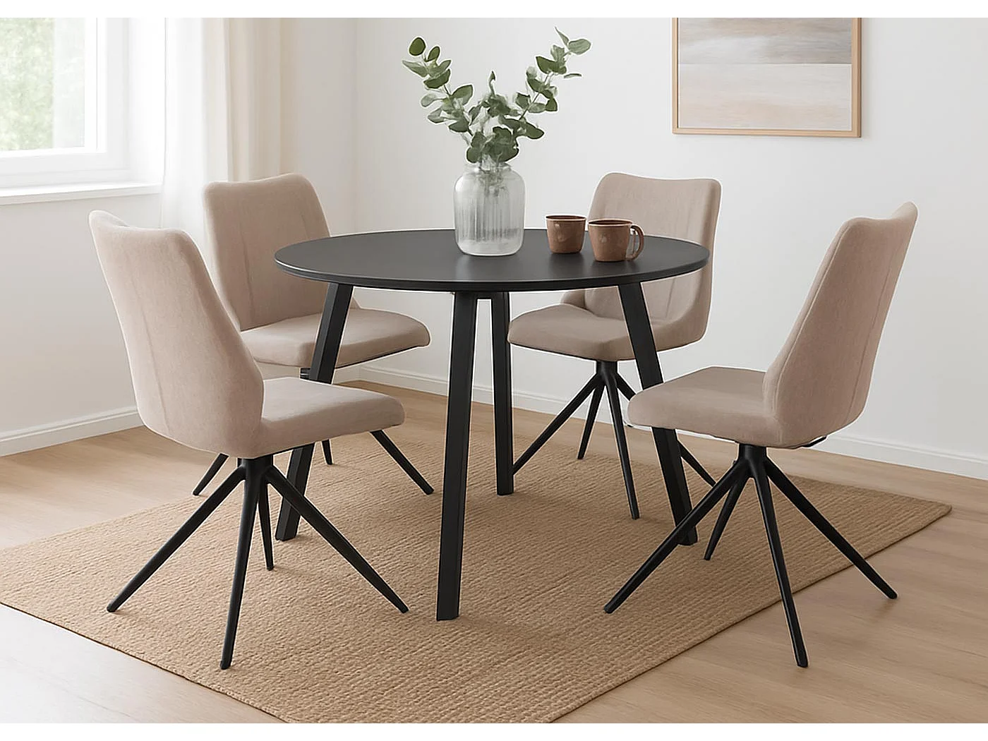 Dining chair MCW-O48 (set of 2),  beige