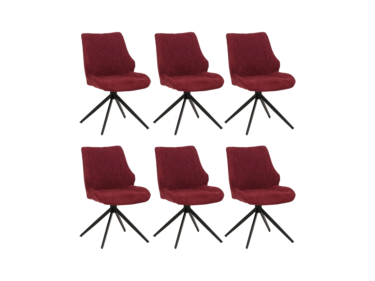 Esszimmerstuhl MCW-O48 (6er-Set), Bordeaux