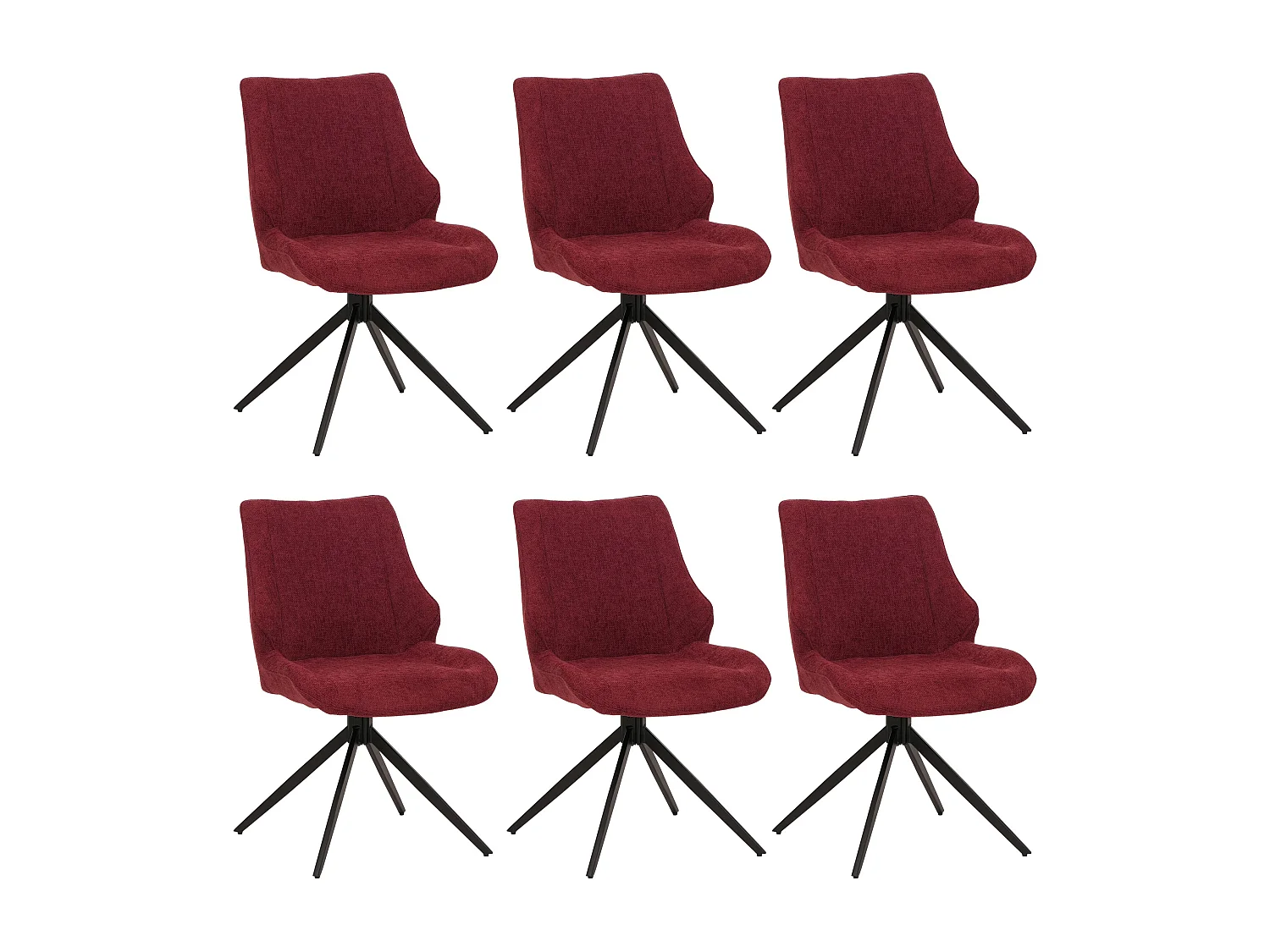 Chaise de salle à manger MCW-O48 (lot de 6),  bordeaux