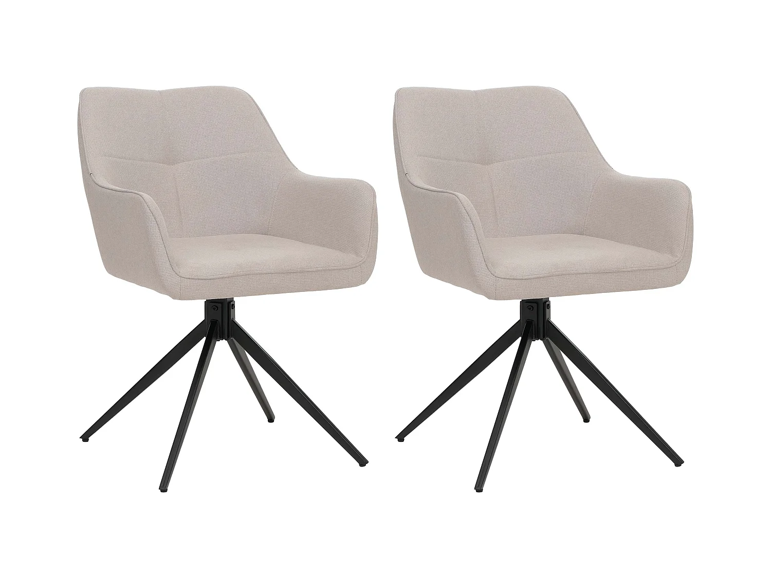 Chaise de salle à manger MCW-O47 (lot de 2),  blanc crème