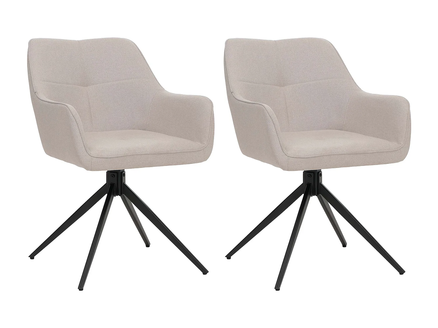 Chaise de salle à manger MCW-O47 (lot de 2),  blanc crème