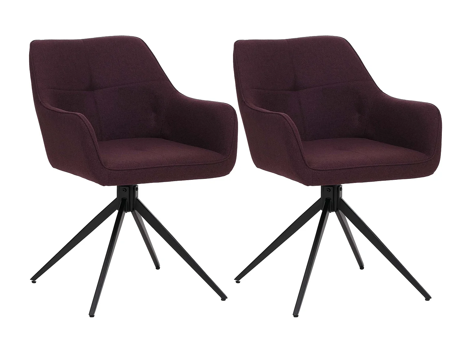 Chaise de salle à manger MCW-O47 (lot de 2),  bordeaux