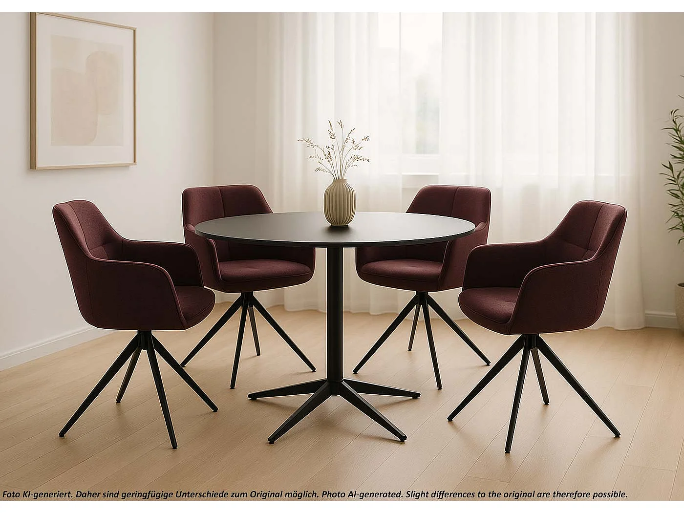 Chaise de salle à manger MCW-O47 (lot de 2),  bordeaux