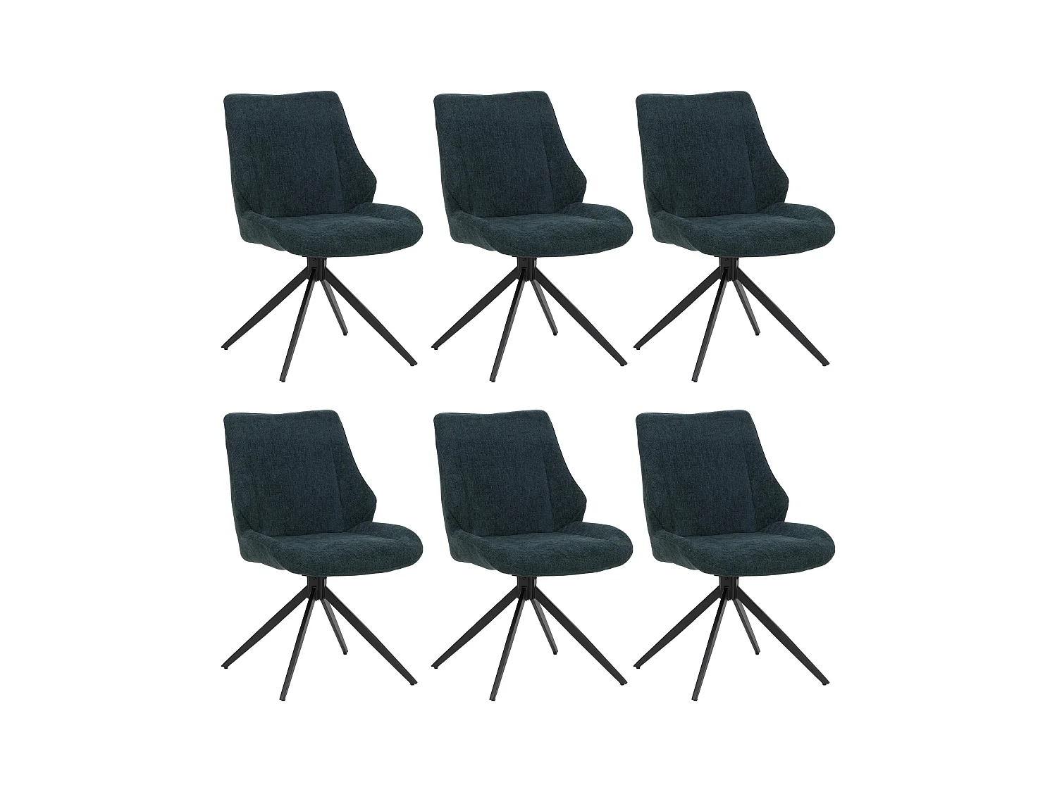 Chaise de salle à manger MCW-O48 (lot de 6),  pétrole-vert