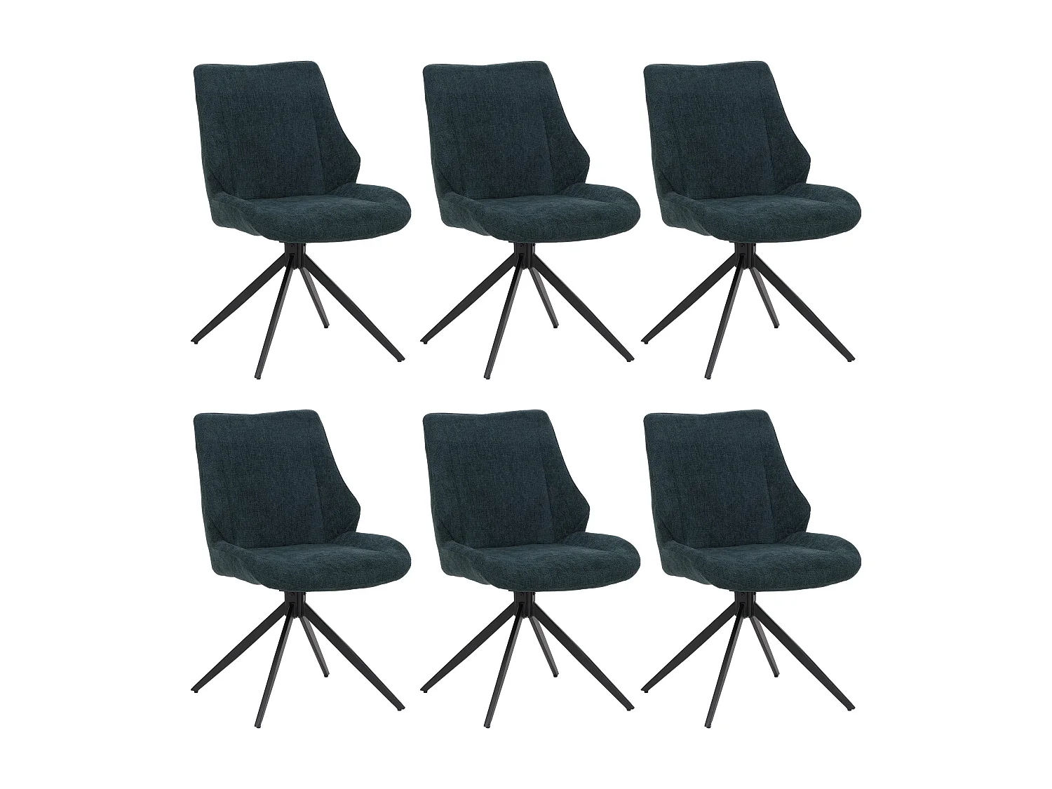 Set 6 sedie sala pranzo MCW-O48, posizionamento automatico girevole, tessuto ciniglia (320g/m²) Oeko-Tex ~ verde