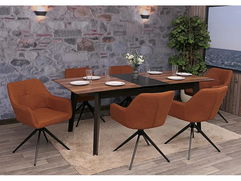 Cadeira de jantar MCW-O47 (conjunto de 6),  terracota