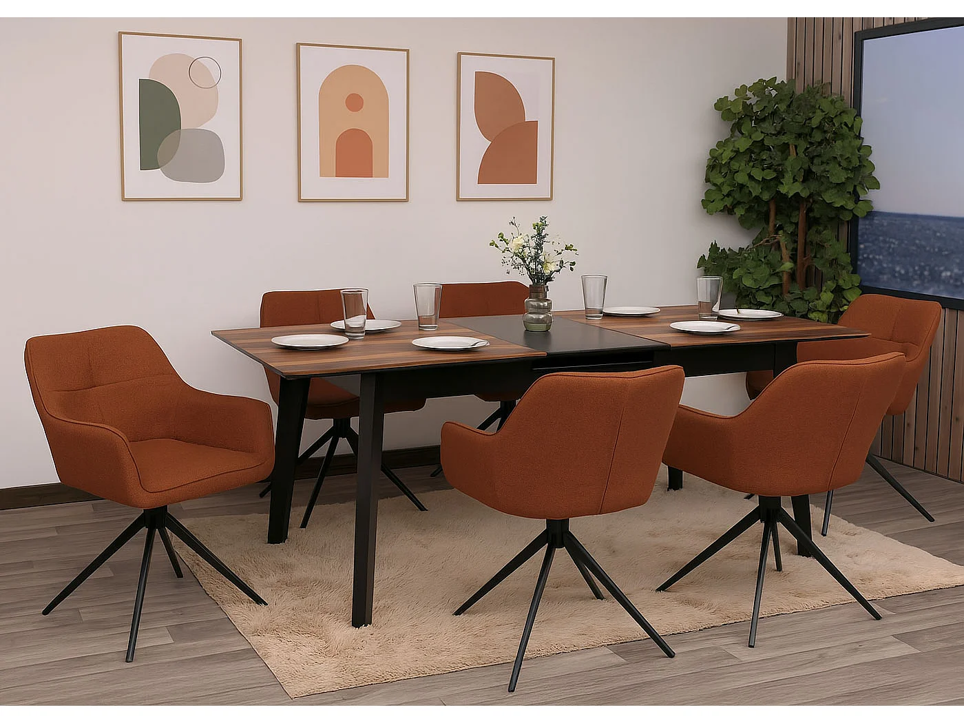 Esszimmerstuhl MCW-O47 (6er-Set), Terrakotta