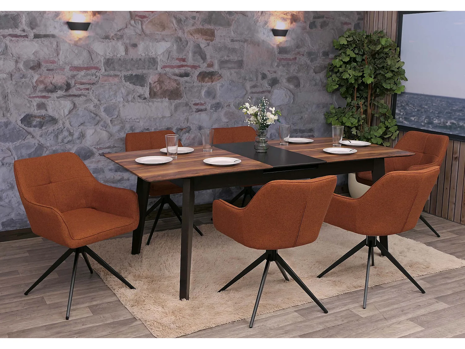 Dining chair MCW-O47 (set of 6),  terracotta