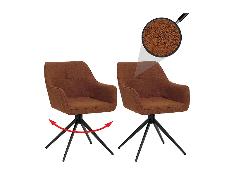 Cadeira de jantar MCW-O47 (conjunto de 2),  terracota