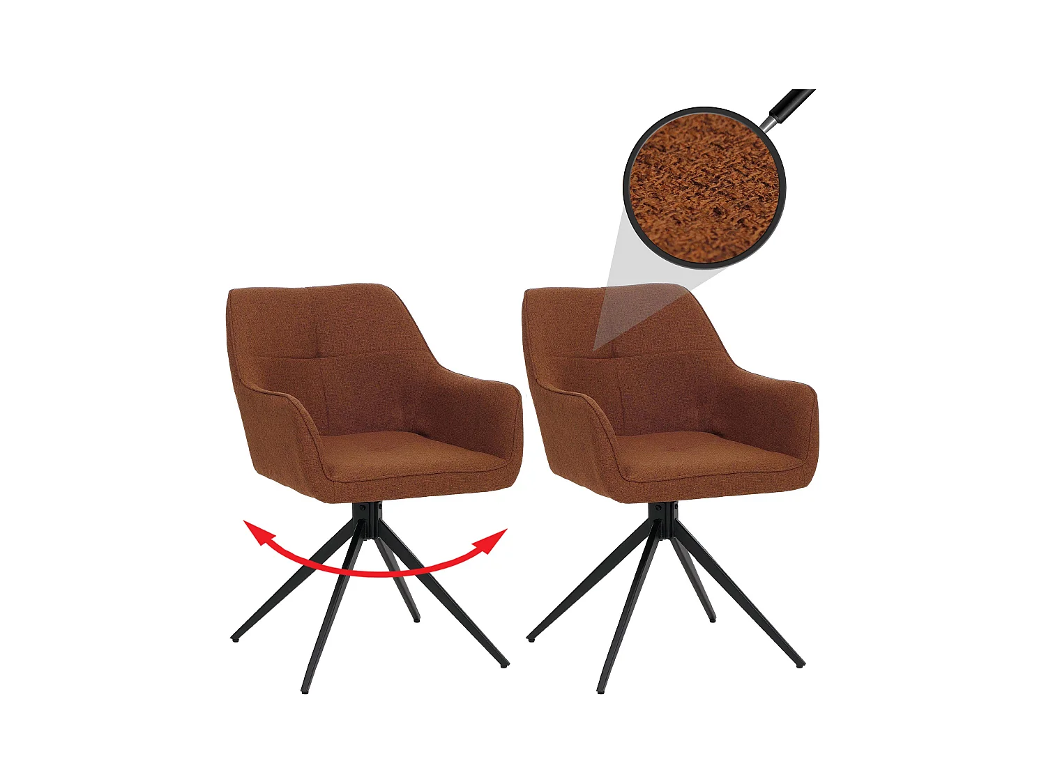Chaise de salle à manger MCW-O47 (lot de 2),  terre-cuite