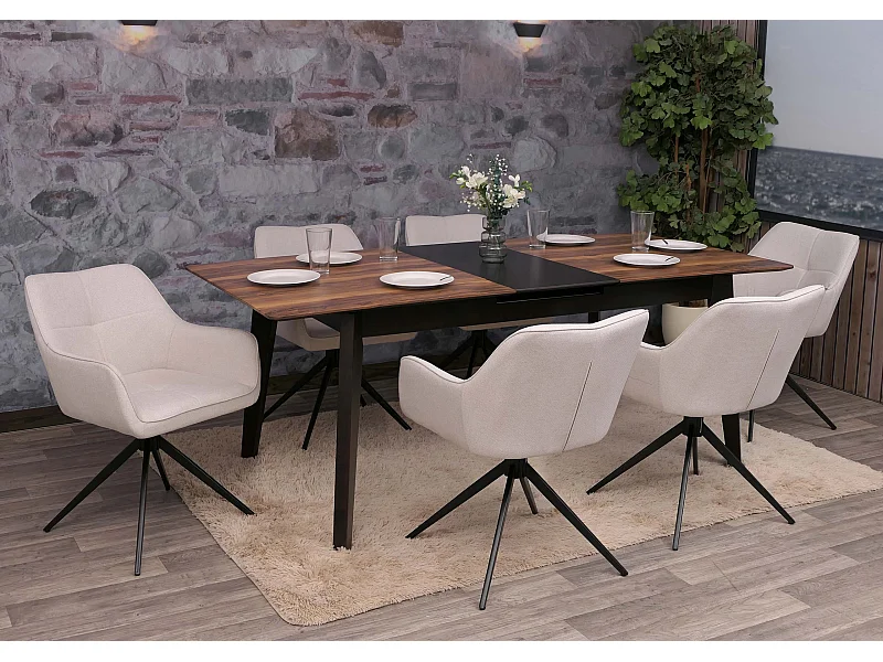 Eetkamerstoel MCW-O47 (set van 6),  crèmewit